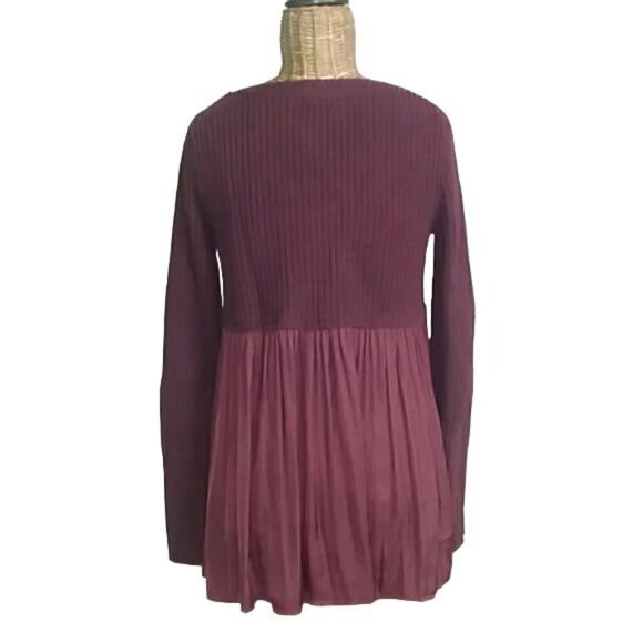 Urban Outfitters Kimchi Blue Maroon Knit Peplum Sweater - Picture 3 of 5